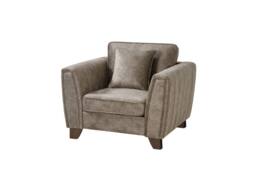 Comfy Living Ltd Faux Suede Arm Chair In Mink in Brown - thumbnail 2