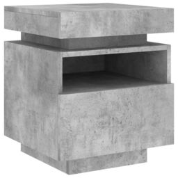 Berkfield Home Bedside Cabinets with LED Lights 2 pcs Concrete Grey 40x39x48.5 cm - thumbnail 6