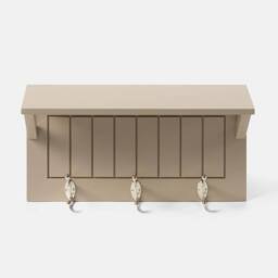 OHS Wall Shelf Coat Rack Wood Effect Floating Display Unit in Light Oak - thumbnail 4