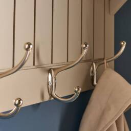 OHS Wall Shelf Coat Rack Wood Effect Floating Display Unit in Light Oak - thumbnail 2