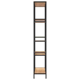 Berkfield Home Practical Book Shelf 80x30x180 cm Steel & Engineered Wood in Brown - Size: 80 x 30 x 180 cm - thumbnail 4