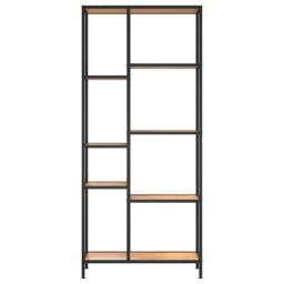 Berkfield Home Practical Book Shelf 80x30x180 cm Steel & Engineered Wood in Brown - Size: 80 x 30 x 180 cm - thumbnail 1