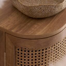 Birlea 2 Door 3 Drawer Rattan Sideboard Curved Cupboard Sark Storage Cabinet in Beige - thumbnail 7