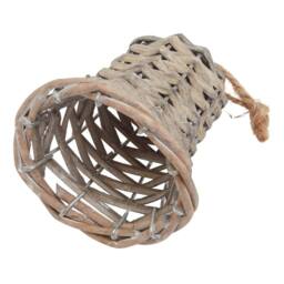 Sostter Handwoven Wicker Bell Christmas Ornament in Brown - thumbnail 2