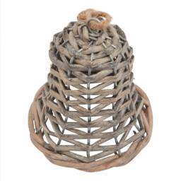Sostter Handwoven Wicker Bell Christmas Ornament in Brown - thumbnail 3