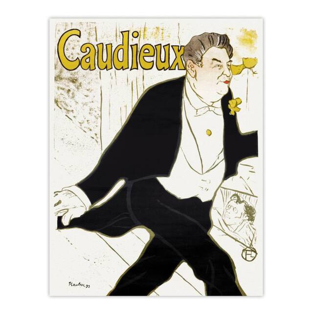 "Artery8 Caudieux Artist Portrait Vintage Wall Art Print Toulouse Lautrec in White - Size: W18"" x H24""" - image 1