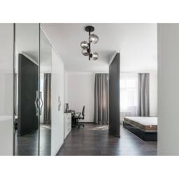 Netlighting Riha Globe Ceiling Light Matt Black Smoke Glass Shade 4x G9 3000K - thumbnail 3