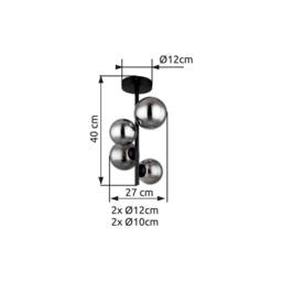 Netlighting Riha Globe Ceiling Light Matt Black Smoke Glass Shade 4x G9 3000K - thumbnail 5