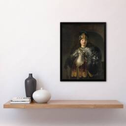 Artery8 Rembrandt van Rijn Bellona Roman Goddess of War Framed Wall Art Print in Grey - Size: A3 - thumbnail 2
