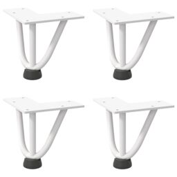 Berkfield Home Hairpin Table Legs 4 pcs White 10 cm Solid Steel - thumbnail 2