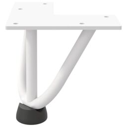 Berkfield Home Hairpin Table Legs 4 pcs White 10 cm Solid Steel - thumbnail 5