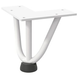 Berkfield Home Hairpin Table Legs 4 pcs White 10 cm Solid Steel - thumbnail 4