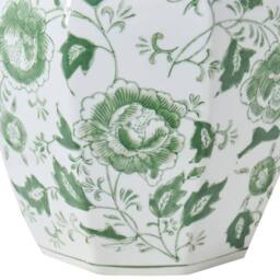 Wyld and Coco Heritage Porcelain Lidded Ginger Jar Vase White and Sage Green Floral - thumbnail 6
