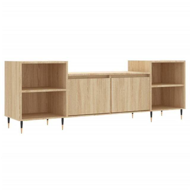 Berkfield Home TV Cabinet Sonoma Oak 160x35x55 cm Engineered Wood in Brown - Size: 160 x 35 x 55 cm - image 1