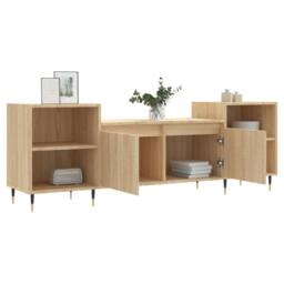 Berkfield Home TV Cabinet Sonoma Oak 160x35x55 cm Engineered Wood in Brown - Size: 160 x 35 x 55 cm - thumbnail 4