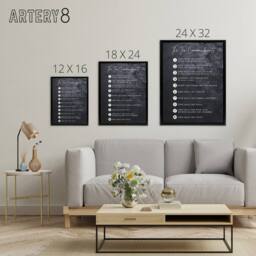 "Artery8 Ten Commandments From God Bible Quote Framed Canvas Wall Art Print in Grey - Size: W12"" x H16""" - thumbnail 4