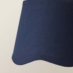 ValueLights Mabel Linen Small 20cm Scallop Edge with Trim Lamp Shade with Bulb in Navy - thumbnail 4