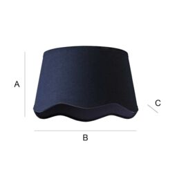ValueLights Mabel Linen Small 20cm Scallop Edge with Trim Lamp Shade with Bulb in Navy - thumbnail 7