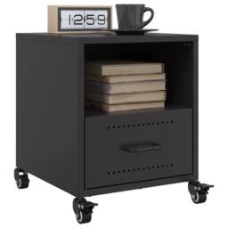 Berkfield Home Bedside Cabinet Black 36x39x43.5 cm Steel - thumbnail 5