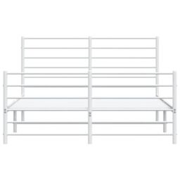 Berkfield Home Metal Bed Frame with Headboard & Footboard White 120x190 cm Small Double - thumbnail 6