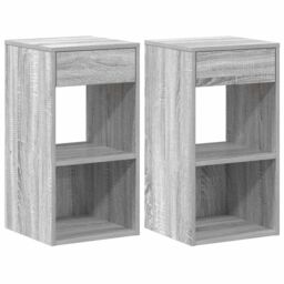 Berkfield Home Bedside Cabinets with Drawer 2 pcs Grey Sonoma 35x34x66.5 cm - thumbnail 2