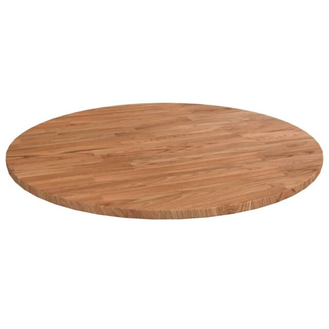Berkfield Home Round Table Top Light Brown √ò60x1.5 cm Treated Solid Wood Oak - Size: 60x1.5 cm - image 1