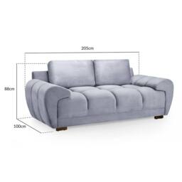 Furnishings For Less UK Zura Grey Fabric Large 3 + 2 Sofa Suite Pillow Back Wooden Legs - thumbnail 8