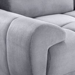 Furnishings For Less UK Zura Grey Fabric Large 3 + 2 Sofa Suite Pillow Back Wooden Legs - thumbnail 5