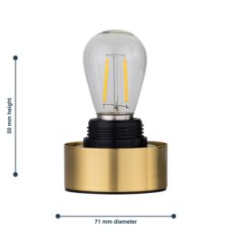 First Choice Lighting Porter - Satin Brass Battery Operated Lamp Base Only in Gold - thumbnail 6