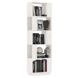Berkfield Home Beautiful Book Cabinet/Room Divider White 51x25x163.5 cm Solid Wo - thumbnail 4