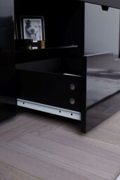 Home Discount Vida Designs Eclipse 2 Door 1 Drawer LED TV Unit Storage Home Entertainment Living Room Bedroom Furniture 450 x 1300 x 350 mm in Black - thumbnail 7