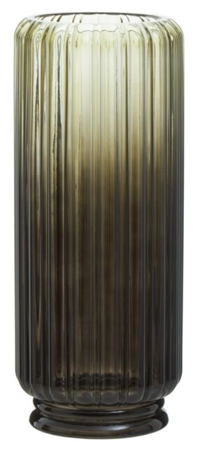 Orsina Contemporary Design Large Grey Ribbed Glass Vase, Robust Pottery Vase, Durable Glass Vase For Flowers - image 1