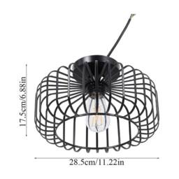 KORVIXA Vintage Hallway Ceiling Light Semi-Flush in Black - thumbnail 2