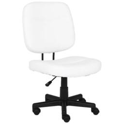 FORGEVIO Swivel PU Leather Home Office Computer Desk Chair for Study WHITE - thumbnail 1