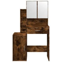 Berkfield Home Beautiful Dressing Table with Cabinet Smoked Oak 80x35x132 cm in Brown - Size: 80 x 35 x 132 cm - thumbnail 5