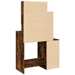 Berkfield Home Beautiful Dressing Table with Cabinet Smoked Oak 80x35x132 cm in Brown - Size: 80 x 35 x 132 cm - thumbnail 7