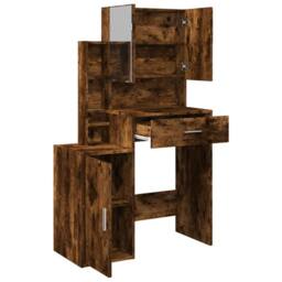 Berkfield Home Beautiful Dressing Table with Cabinet Smoked Oak 80x35x132 cm in Brown - Size: 80 x 35 x 132 cm - thumbnail 8
