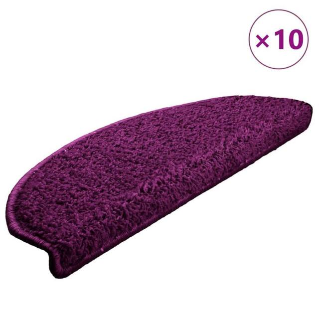 Berkfield Home Stair Mats 10 pcs 65x21x4 cm Violet in Purple - Size: Medium - image 1