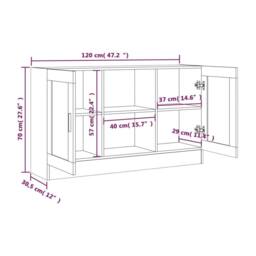 Berkfield Home Sideboard Brown Oak 120x30.5x70 cm Engineered Wood - thumbnail 9