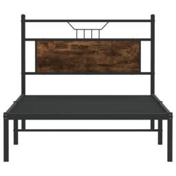 Berkfield Home Bed Frame without Mattress Smoked Oak 100x200 cm Engineered Wood in Brown - thumbnail 6