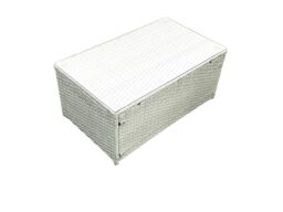 Fimous Wicker PE Rattan Sofa Garden Furniture Set with Armchair Oblong Coffee Table 2 Small Footstools Side Table Light Grey Mixed - thumbnail 3
