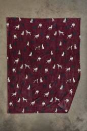 The Lyndon Company Hounds Printed Soft 140 x 180cm Burgundy Throw - Plush Decorative Blanket - Deyongs 1846 - Size: 140 cm x 180 cm - thumbnail 2