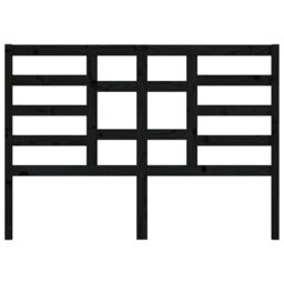 Berkfield Home Bed Headboard Black 126x4x104 cm Solid Wood Pine - Size: 126 x 4 x 104 cm - thumbnail 4