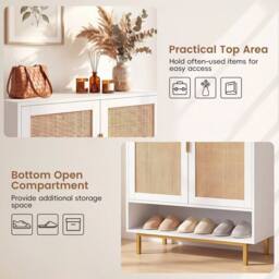 KORVIXA 108 cm Freestanding Shoe Cabinet with 2 Doors 6-Tier - Size: 100 cm x 100 cm - thumbnail 4