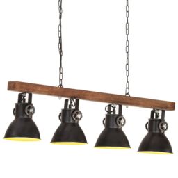 Berkfield Home Industrial Ceiling Lamp Black E27 Mango Wood