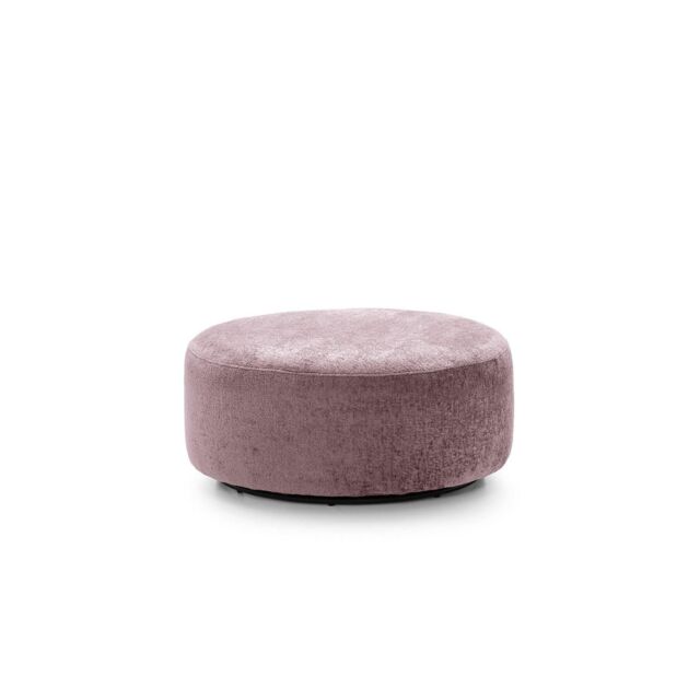 Abakus Direct Harriet Crushed Chenille Large Swivel Footstool in Pink - image 1