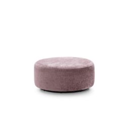 Abakus Direct Harriet Crushed Chenille Large Swivel Footstool in Pink