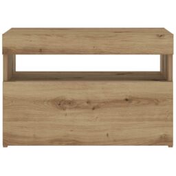 Berkfield Home Bedside Cabinet with LED Lights Artisan Oak 60x35x40 cm Engineered Wood in Brown - Size: 60 x 35 x 40 cm - thumbnail 7