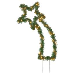 Berkfield Home Christmas Light Decoration with Spikes Meteor 115 LEDs 89 cm in Green