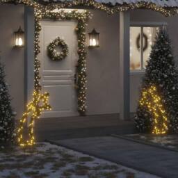 Berkfield Home Christmas Light Decoration with Spikes Meteor 115 LEDs 89 cm in Green - thumbnail 2